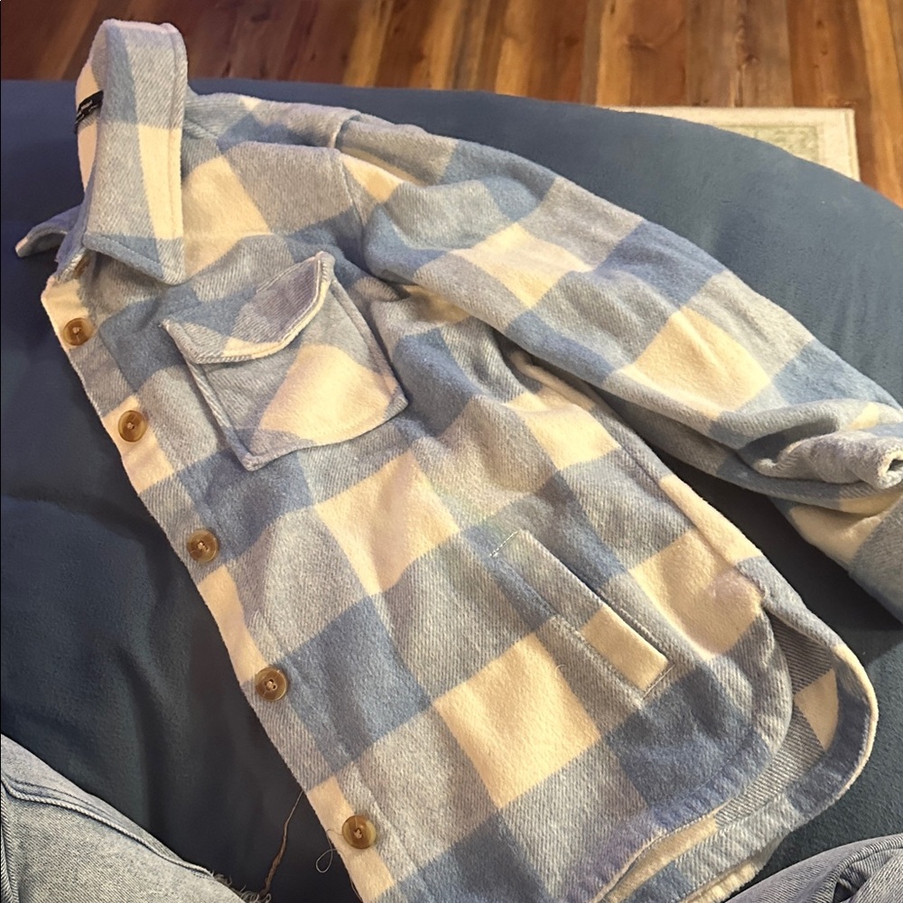 Blue and White Plaid Jacket